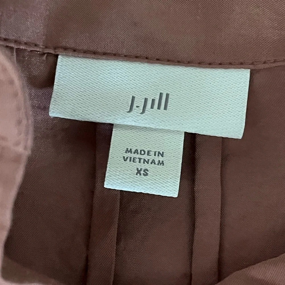 J. Jill Pink Modal Pleated Button Front Blouse XS Lagenlook Boho Peasant Forest - Picture 9 of 10